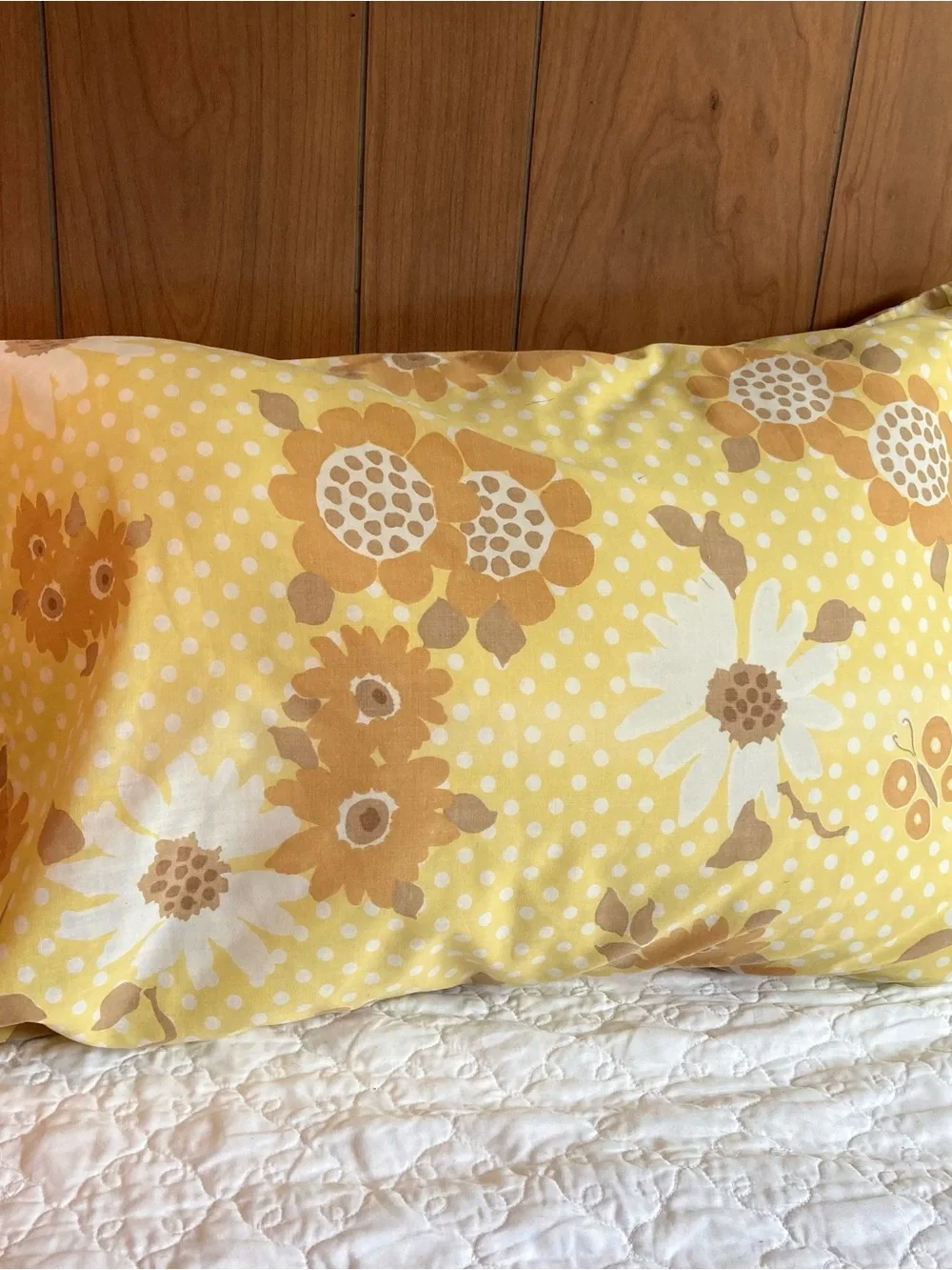 Vintage Yellow Floral Cotton pillowcases - Set of 2